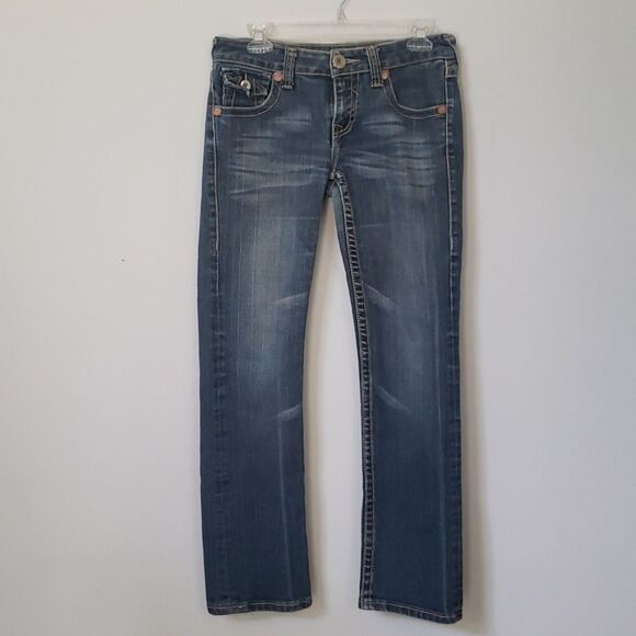 True Religion Jeans Womens sz 28 Limited Edition World Tour Straight Leg Denim - Picture 1 of 8